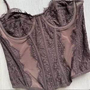 Urban Outfitters Taupe Lace Corset